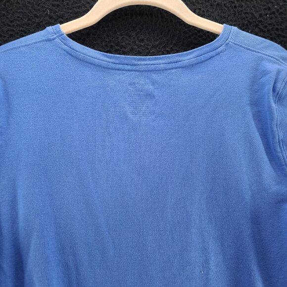 St. John's Bay Womens Top Blue Size Medium 100% Cotton Short Sleeve Pullover - Picture 12 of 12